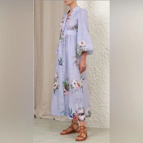 NWT $850 ZIMMERMANN Everley Plunge MIDI Dress Size AU 4 US 10-12 - Picture 5 of 15